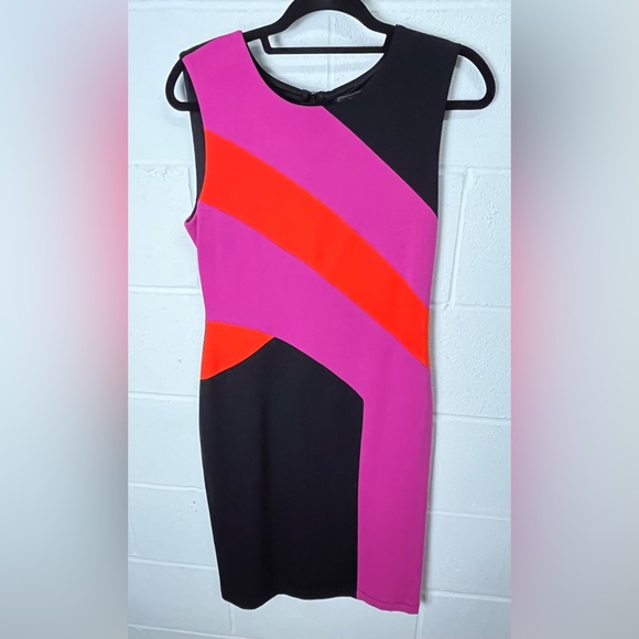 BCBGMaxAzria Asymmetrical Pink and Red Dress - Picture 2 of 6